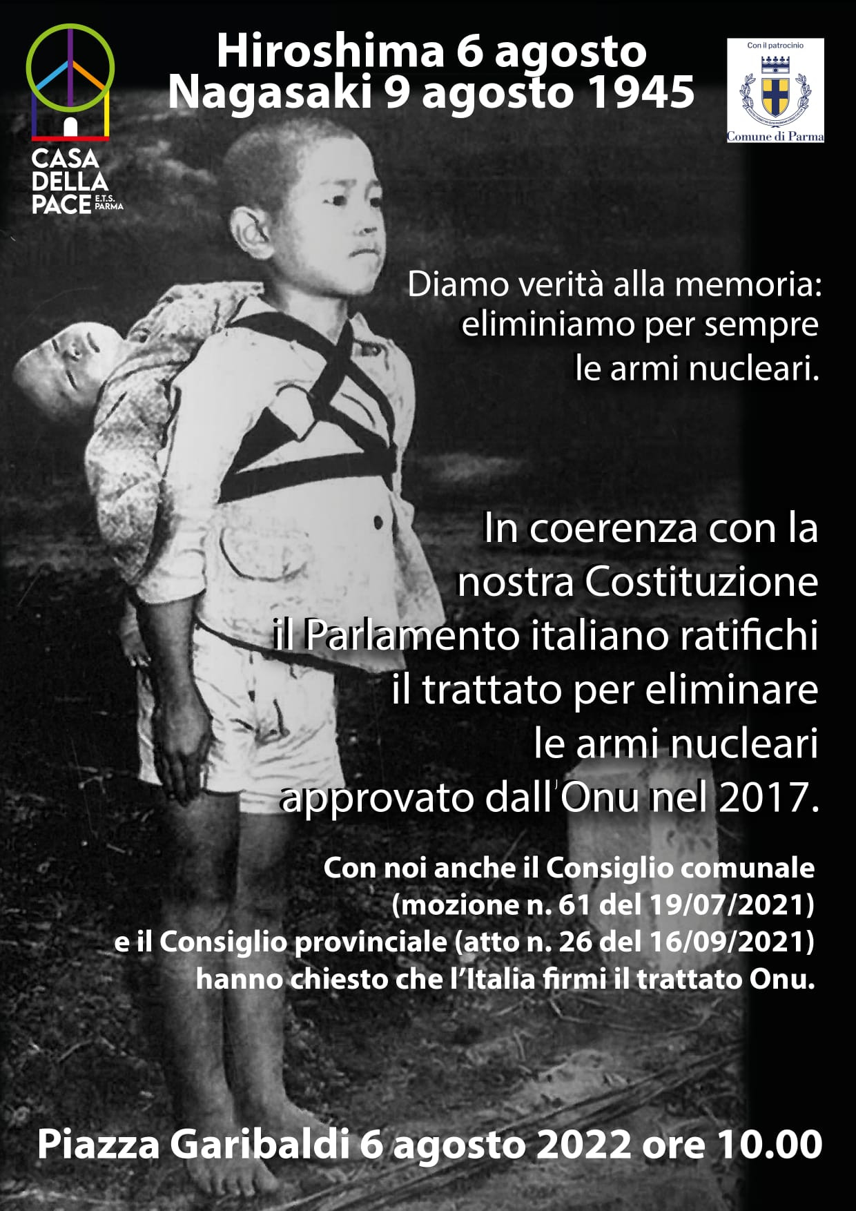 Eliminiamo per sempre le bombe nucleari - manifestazione a Parma