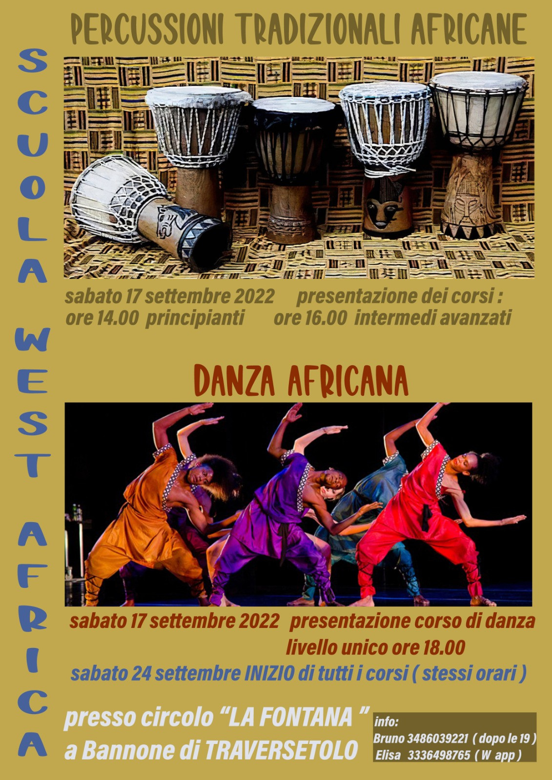 Torna il corso di percussioni tradizionali e danze africane
