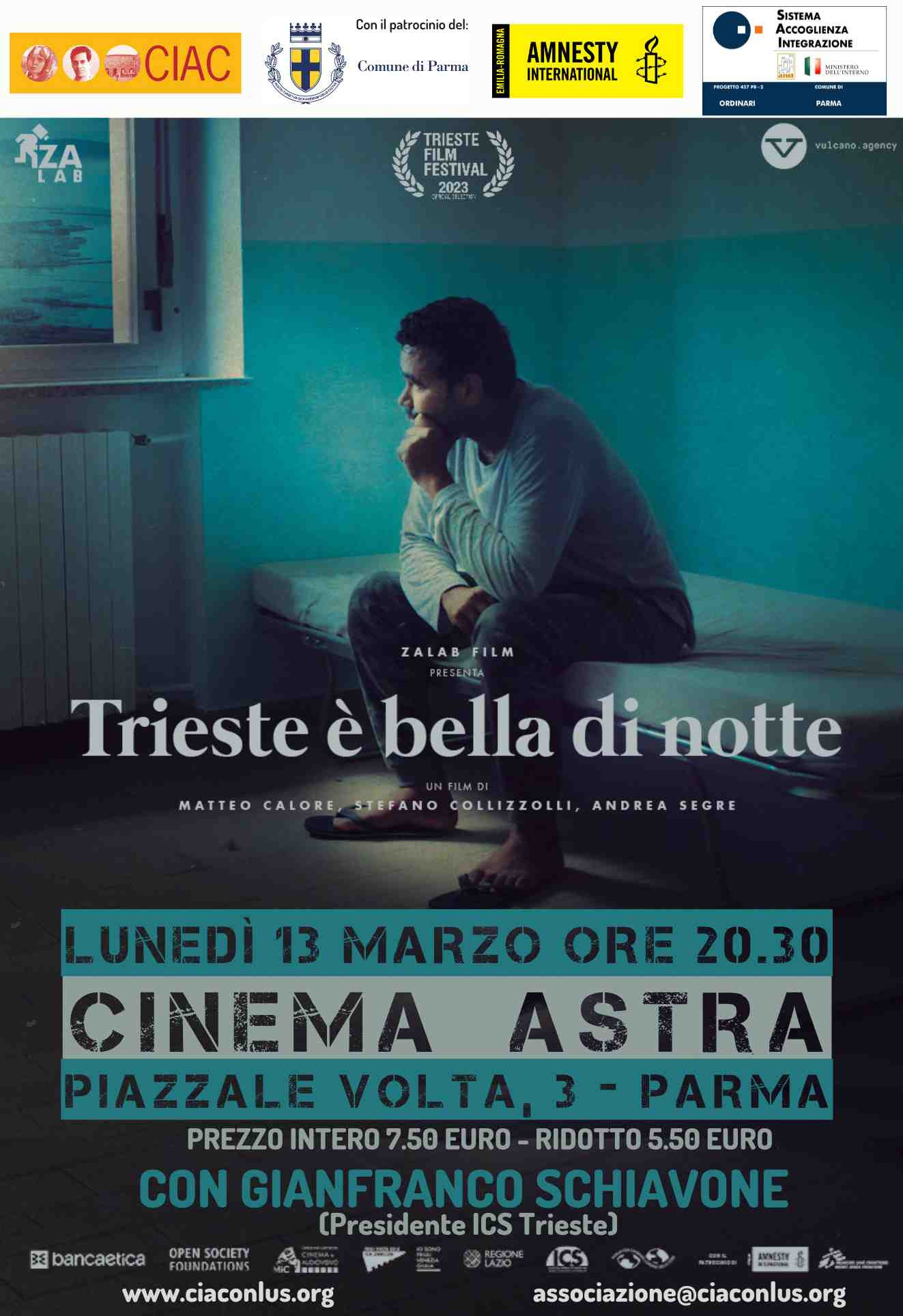 TRIESTE E' BELLA DI NOTTE - Proiezione il 13 marzo all'Astra di Parma