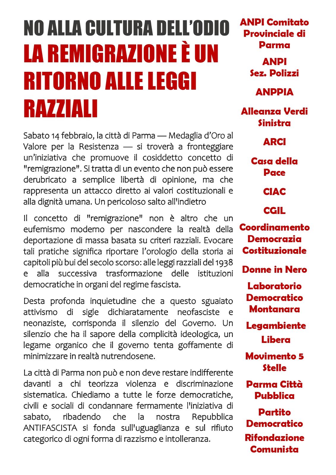 NO ALLA CULTURA DELL’ODIO - LA REMIGRAZIONE È UN RITORNO ALLE LEGGI RAZZIALI